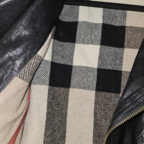 BURBERRY BRIT Leather Ballistic Motorcycle Jacket Size Large - Picture 3 of 15